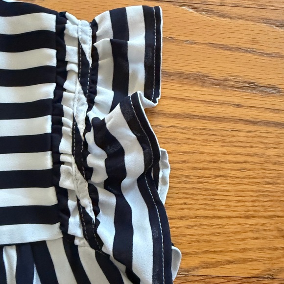 LOFT Striped Ruffled Sleeveless Shell - Picture 3 of 4